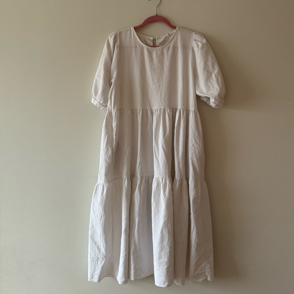 Tiered Cotton Linen Dress